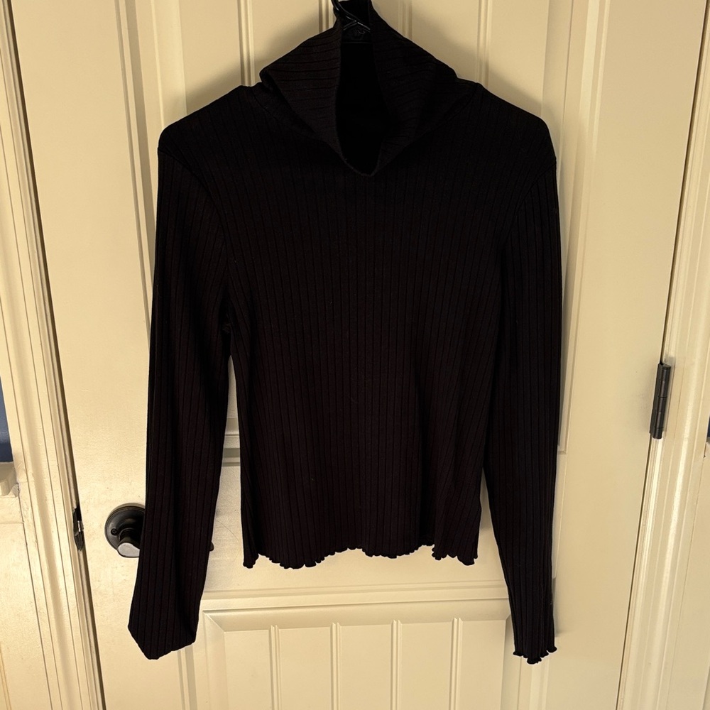 Wild Fable Black Ribbed Knit Top